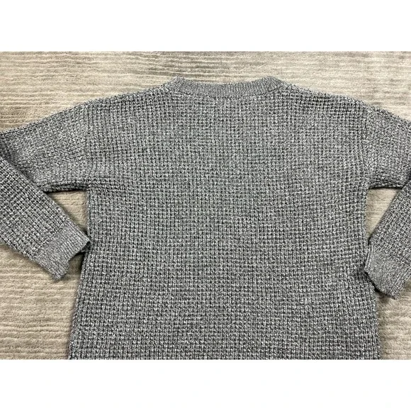 Time and Tru Sweater Womens Large Gray Long Sleeve Polyester Stretch Casual - Picture 8 of 13